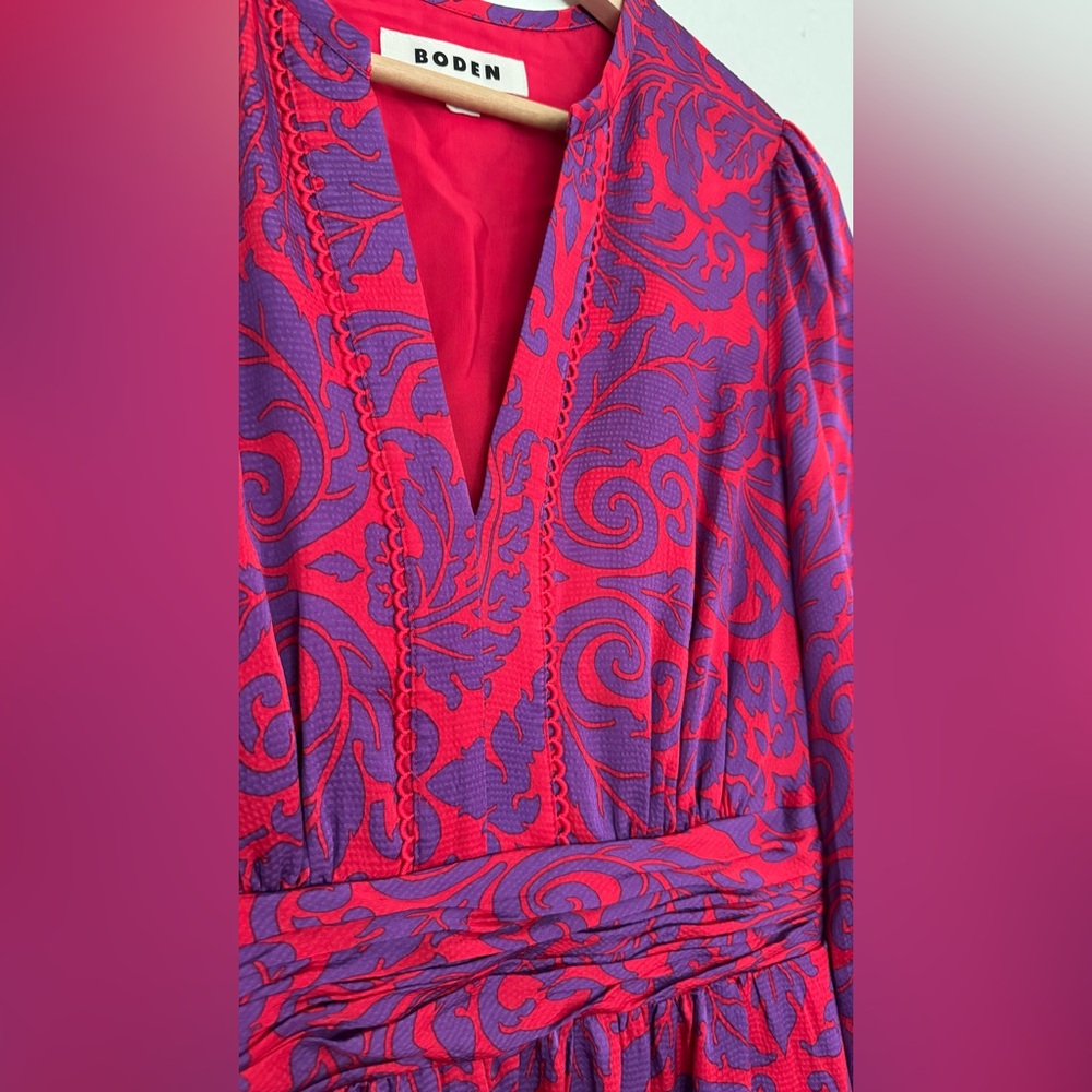 Boden Pippa Satin Maxi Dress - 6R NWOT - Picture 3 of 7